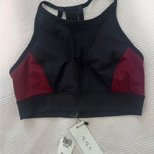 Alala Black and Burgundy Sports Bra NWT